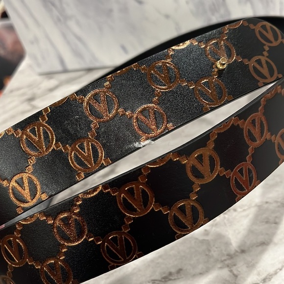 NEW Valentino gold embossed black belt only - Picture 3 of 7